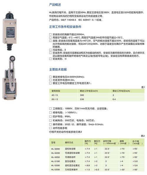 hl系列行程开关,行程开关,人民电器集团产品中心,人民控股产品中心,人民电器产品中心,中国人民电器产品中心